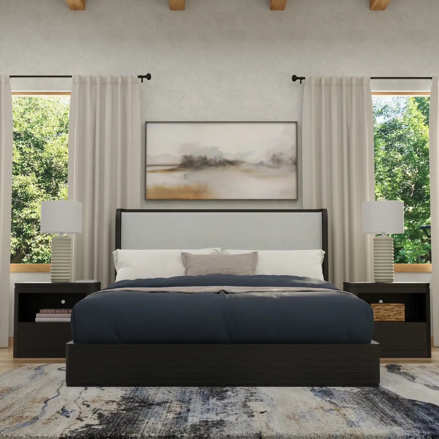 New Aiden Califronia King Bed, Dresser, Mirror, Night Stand All Modern Living Items|Bedroom