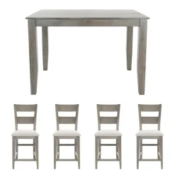 Discount Alamo 5pc Pub Set: Extendable Counter Height Table, 4 Pub Chairs Dining Room Sets
