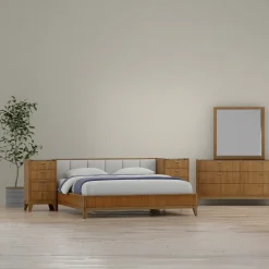 Outlet Amalie California King Bed Wall Bed With Piers, Dresser, Mirror All Modern Living Items|Bedroom
