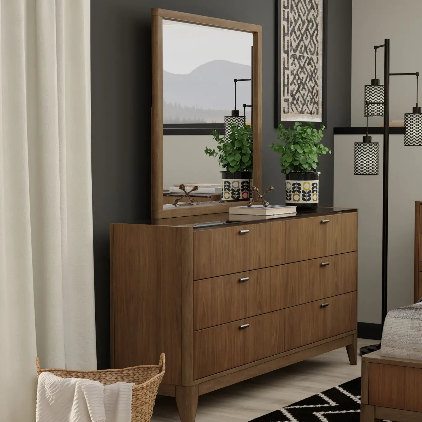 Hot Amalie Eastern King Bed, Dresser, Mirror, Nightstand All Modern Living Items|Bedroom