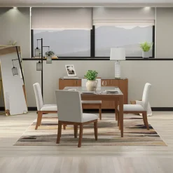 Online Amalie 5pc: Dining Table And 4 Upholstered Chairs Dining|Dining Room Sets