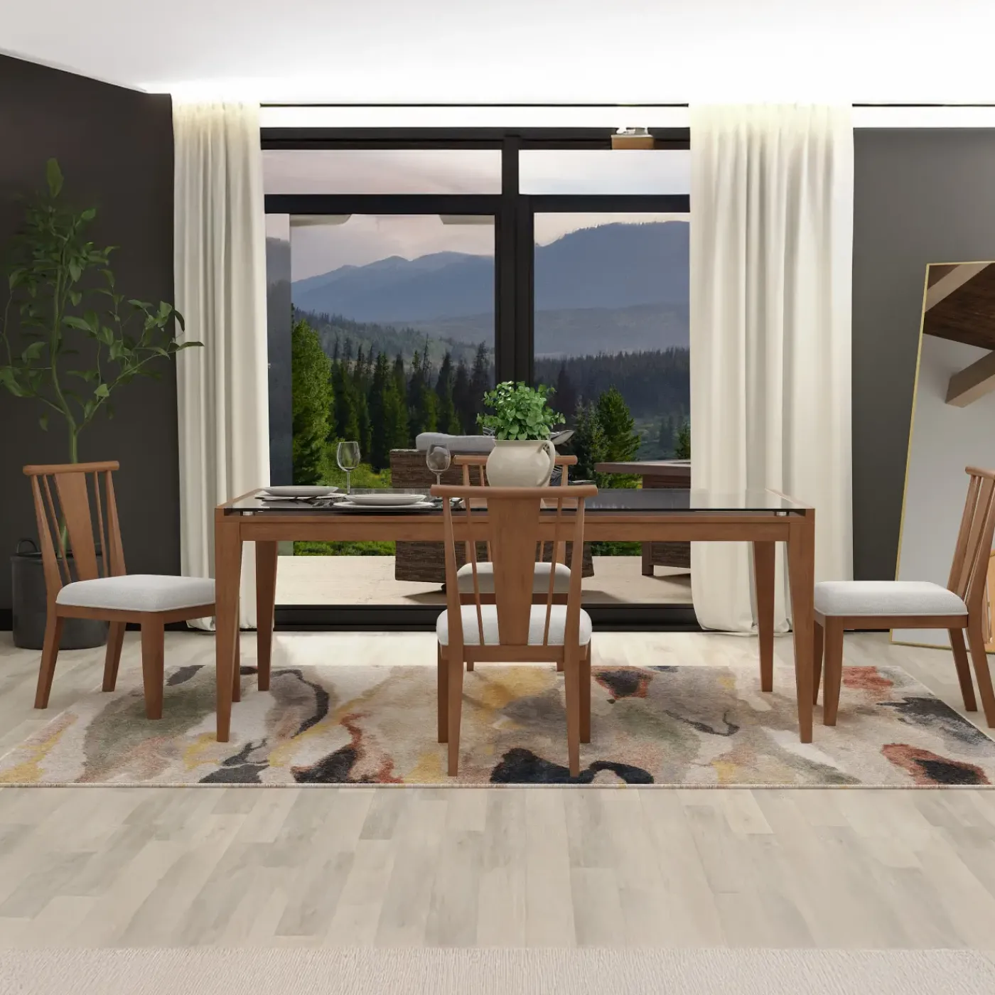 Discount Amalie 5pc: Dining Table And 4 Wood Side Chairs Dining|Dining Room Sets