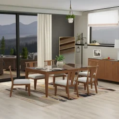 Outlet Amalie 7pc: Dining Table And 6 Wood Side Chairs Dining|Dining Room Sets