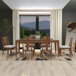 Outlet Amalie 7pc: Dining Table And 6 Wood Side Chairs Dining|Dining Room Sets