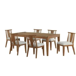 Outlet Amalie 7pc: Dining Table And 6 Wood Side Chairs Dining|Dining Room Sets