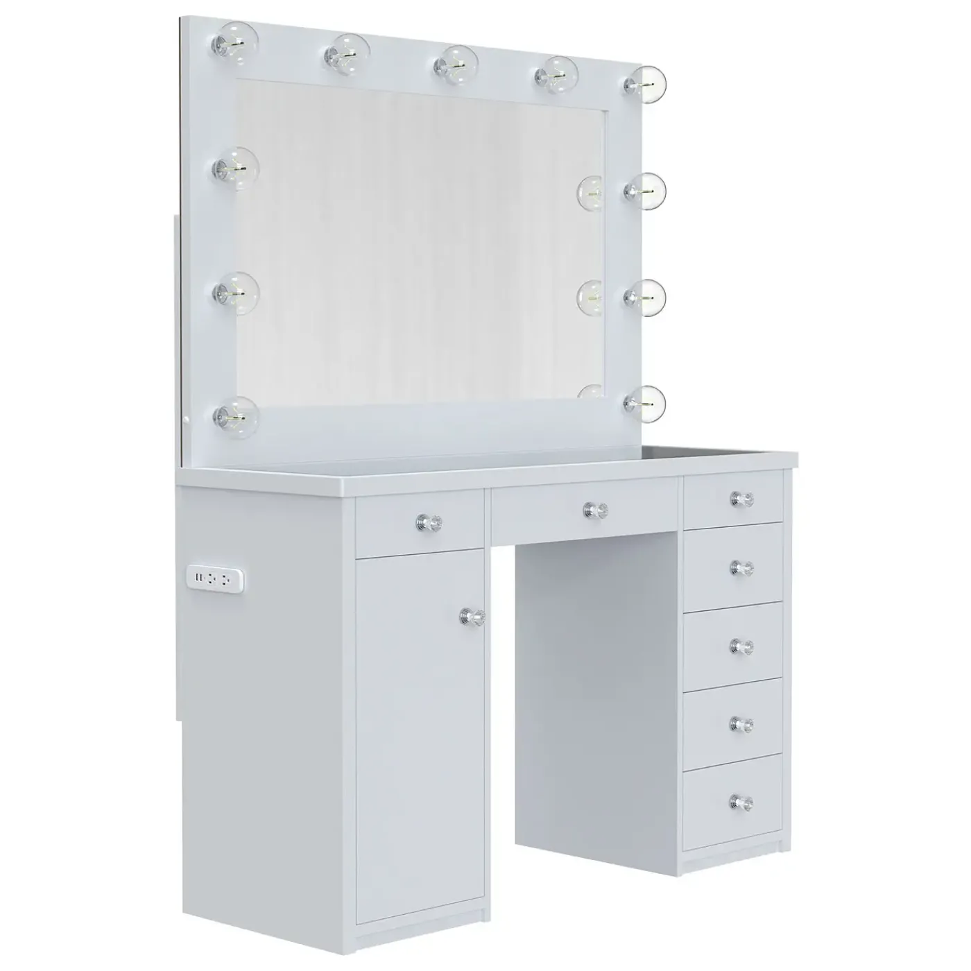 Hot Anisa 7 Drawer Vanity with Lighted Mirror Vanities|Kids Desks & Chairs
