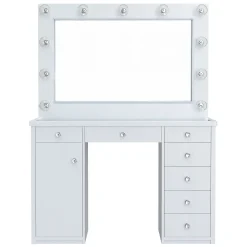 Hot Anisa 7 Drawer Vanity with Lighted Mirror Vanities|Kids Desks & Chairs