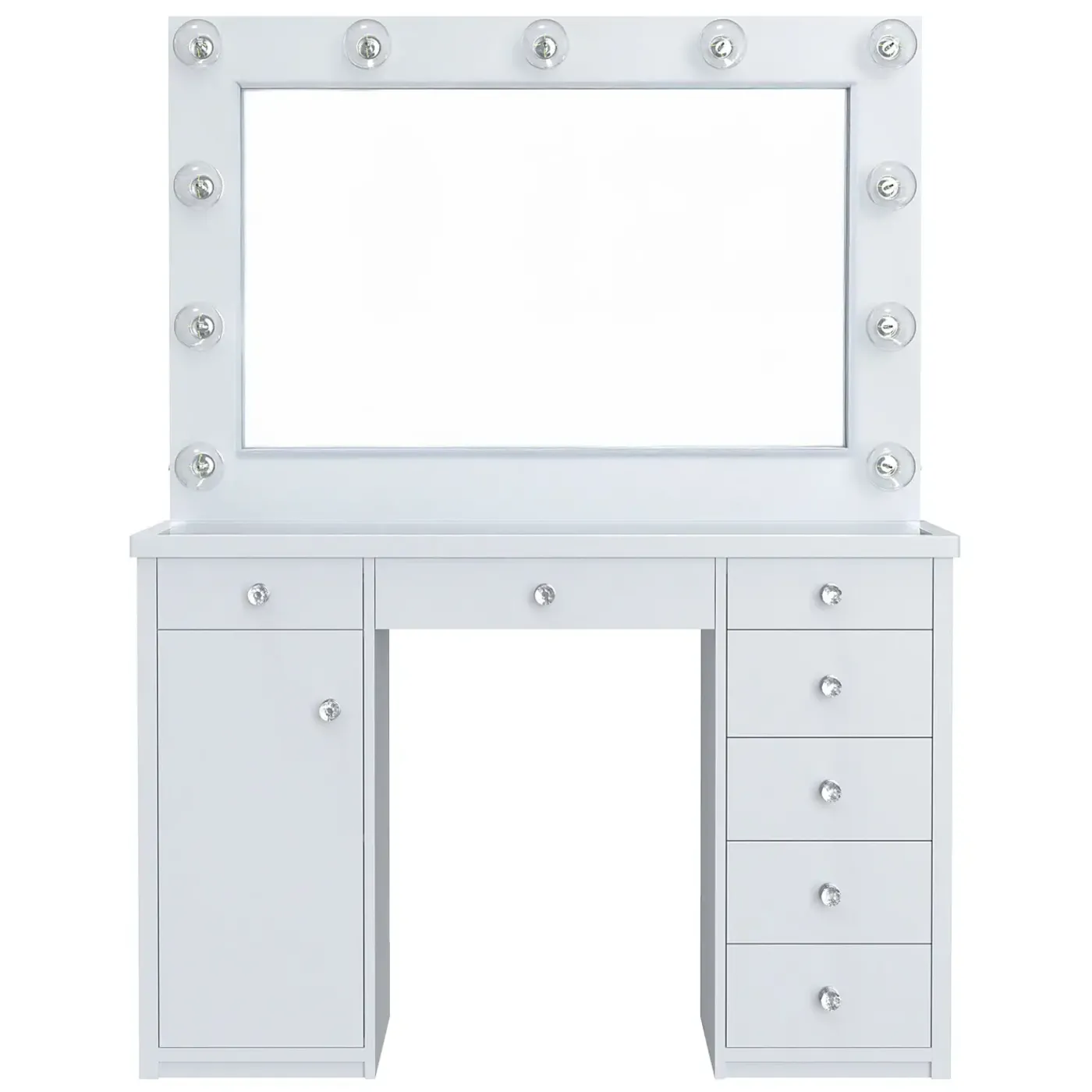 Hot Anisa 7 Drawer Vanity with Lighted Mirror Vanities|Kids Desks & Chairs