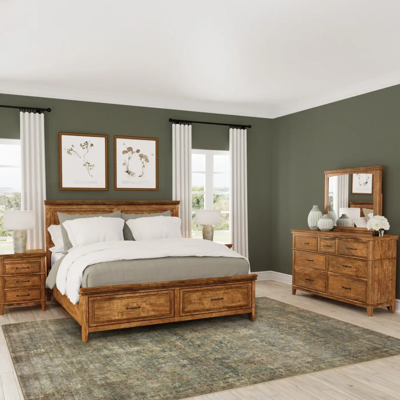 Outlet Bandit Storage Bedroom Set-New! Queen Storage Bed, Dresser, Mirror & Nightstand Bedroom Sets
