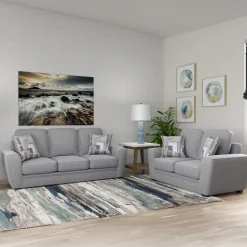 Barnes Stone Sofa and Loveseat Living Room|Living Room Sets