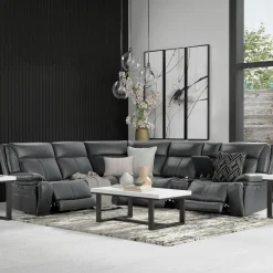 Hot Blockbuster 6pc Immersive Sound Power Sectional w/heat and massage Living Room Sets|Sectionals