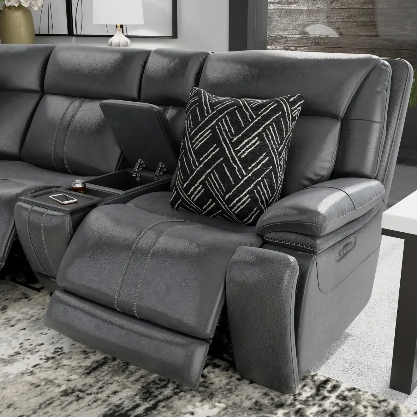 Hot Blockbuster 6pc Immersive Sound Power Sectional w/heat and massage Living Room Sets|Sectionals