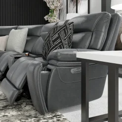 Hot Blockbuster 6pc Immersive Sound Power Sectional w/heat and massage Living Room Sets|Sectionals