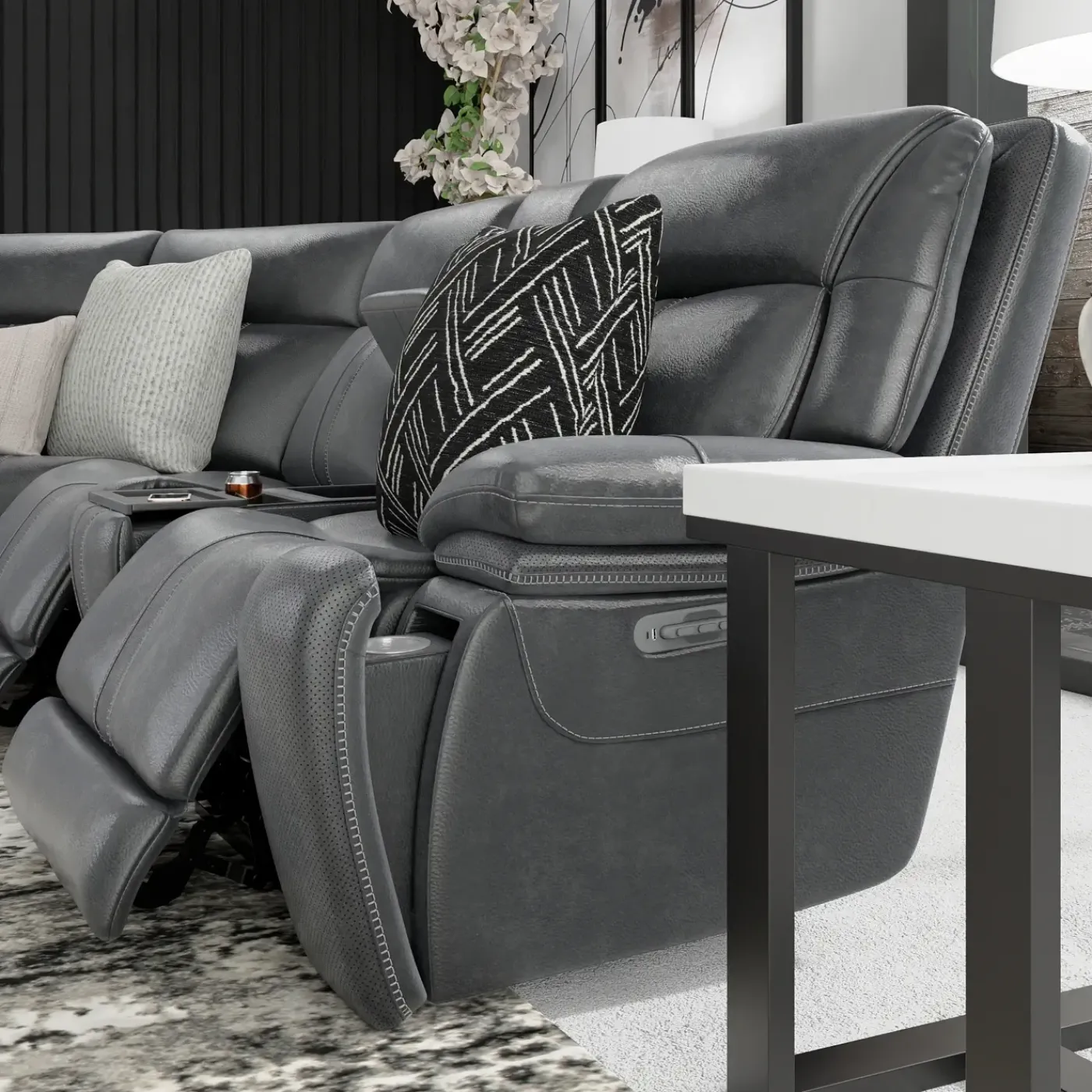 Hot Blockbuster 6pc Immersive Sound Power Sectional w/heat and massage Living Room Sets|Sectionals