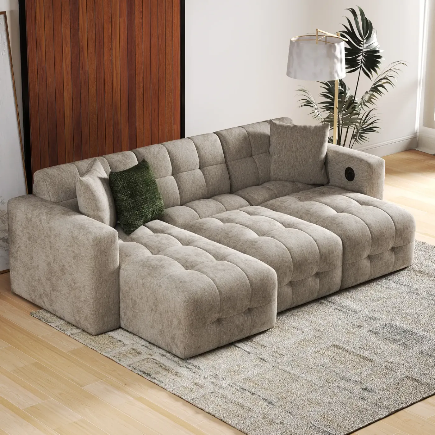 New Brynn 3pc Sofa Chaise Sectionals|Sleeper Sofas