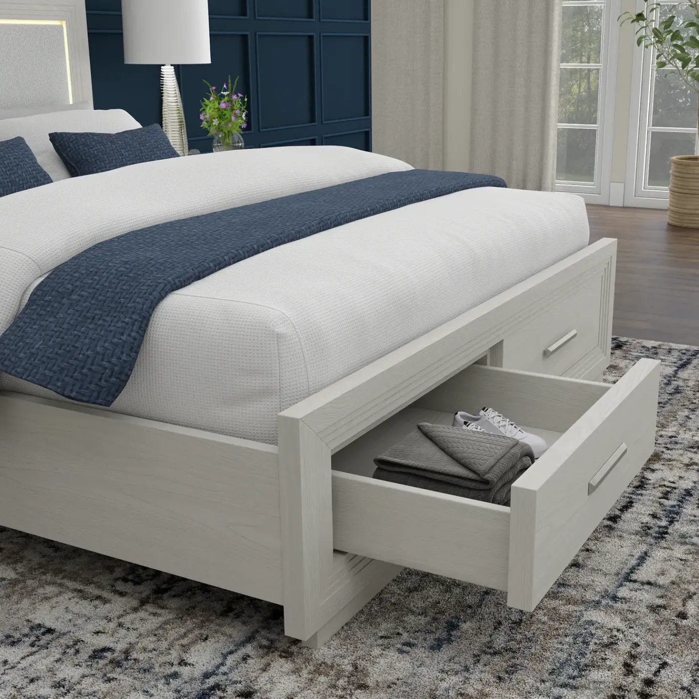 Outlet Burbank King Storage Bed, Dresser, Mirror, Nightstand Bedroom|All Outlet & Clearance Items