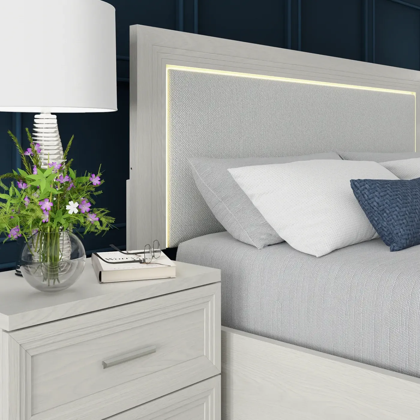 Outlet Burbank King Storage Bed, Dresser, Mirror, Nightstand Bedroom|All Outlet & Clearance Items