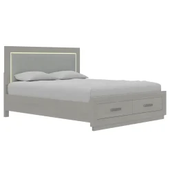 Outlet Burbank King Storage Bed With LED Lights Bedroom|All Outlet & Clearance Items