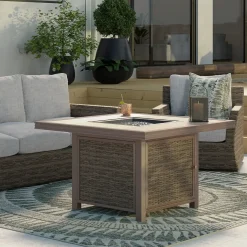 Hot Cabo 5pc Fire Chat: Firepit+4 Lounge Chairs Outdoor Seating|Outdoor Furniture Sets