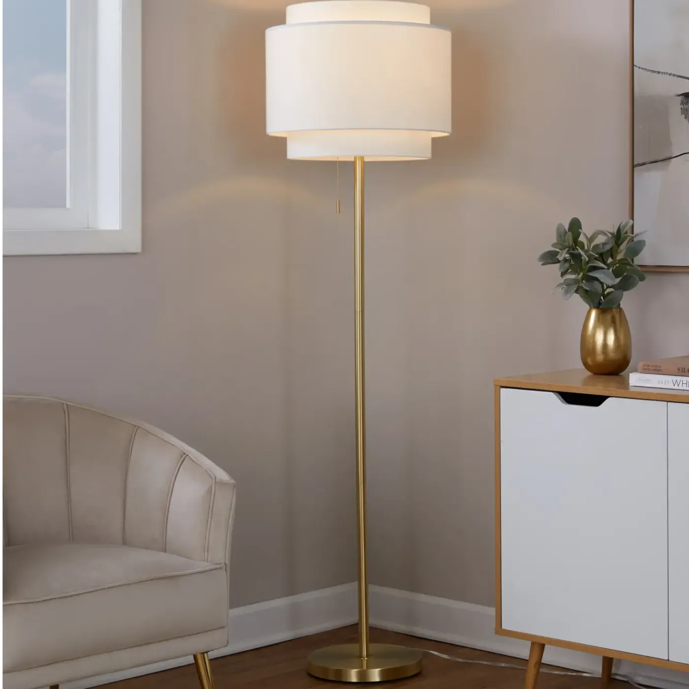 New Cadence Gold Floor Lamp Lamps & Lighting