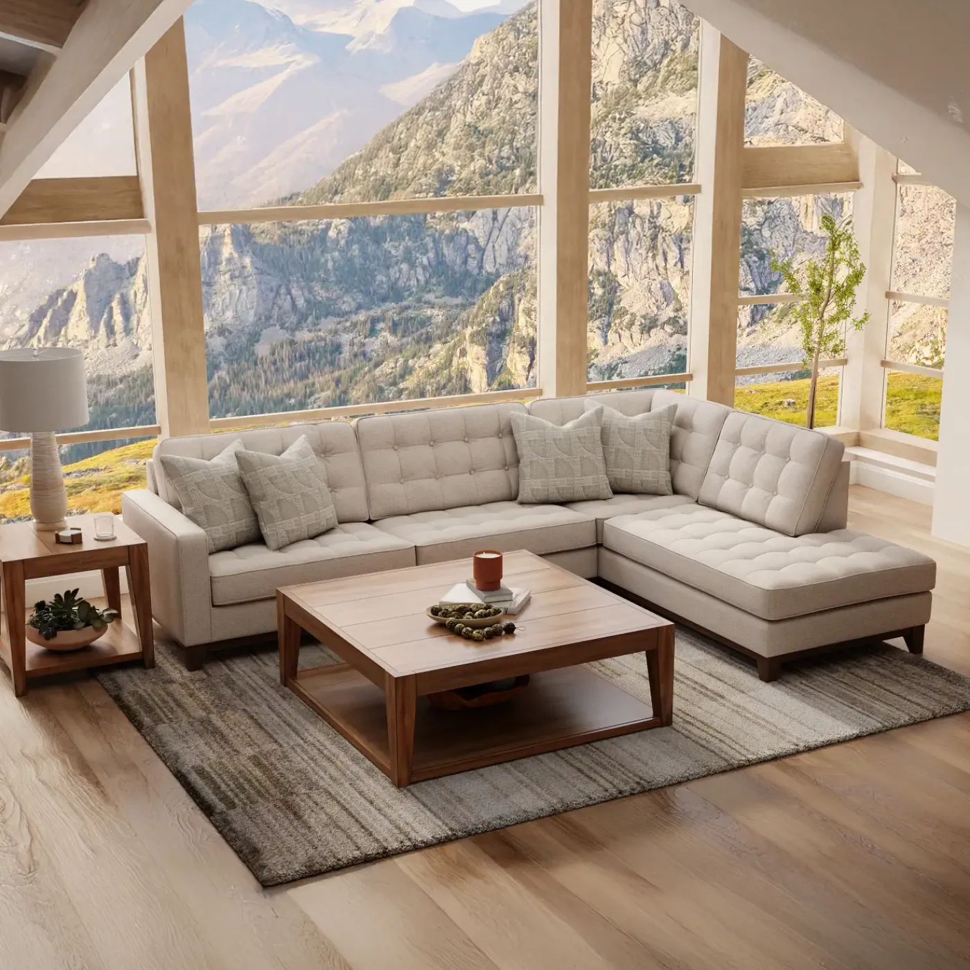 Best Calvin 2pc Sectional with RAF Chaise Sectionals