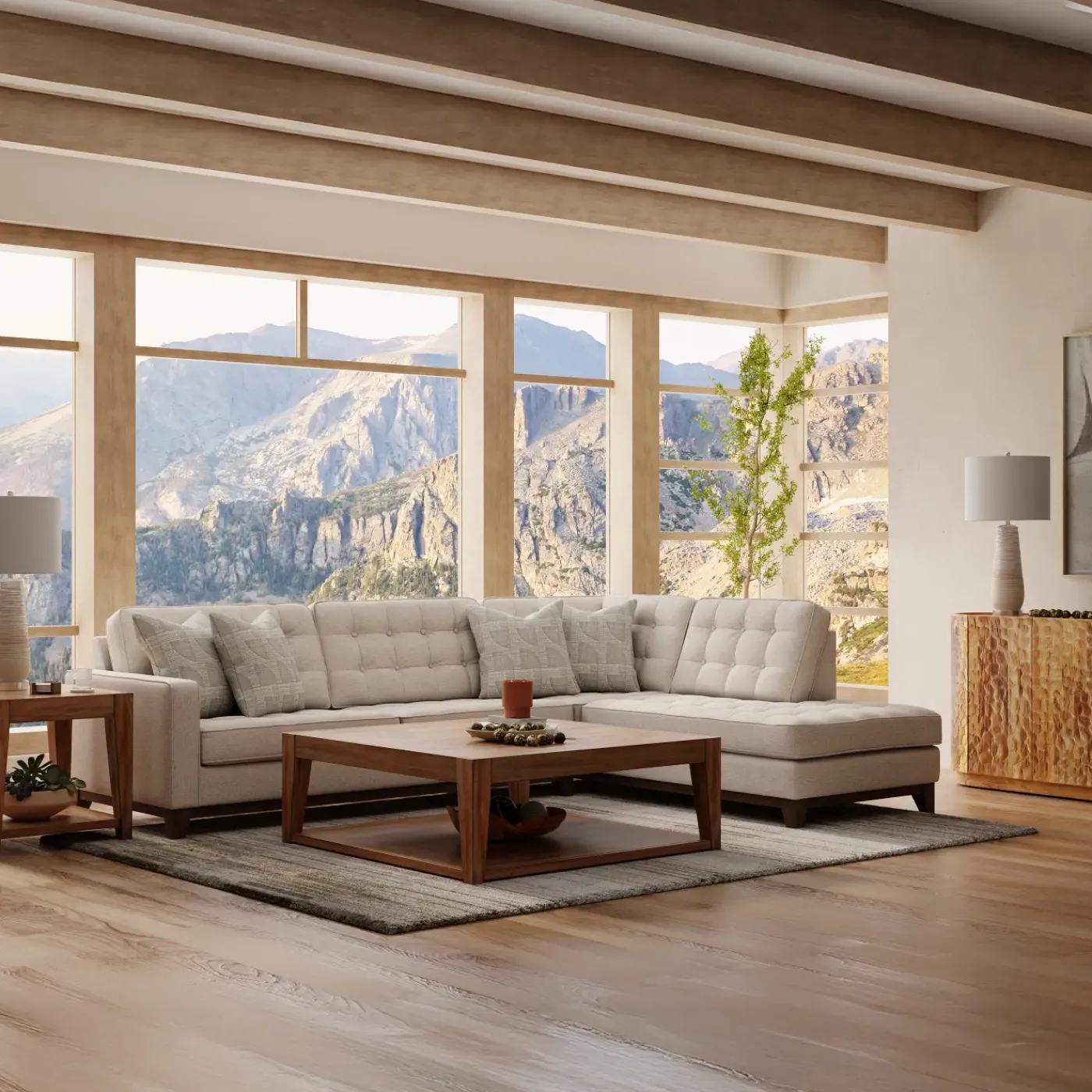 Best Calvin 2pc Sectional with RAF Chaise Sectionals