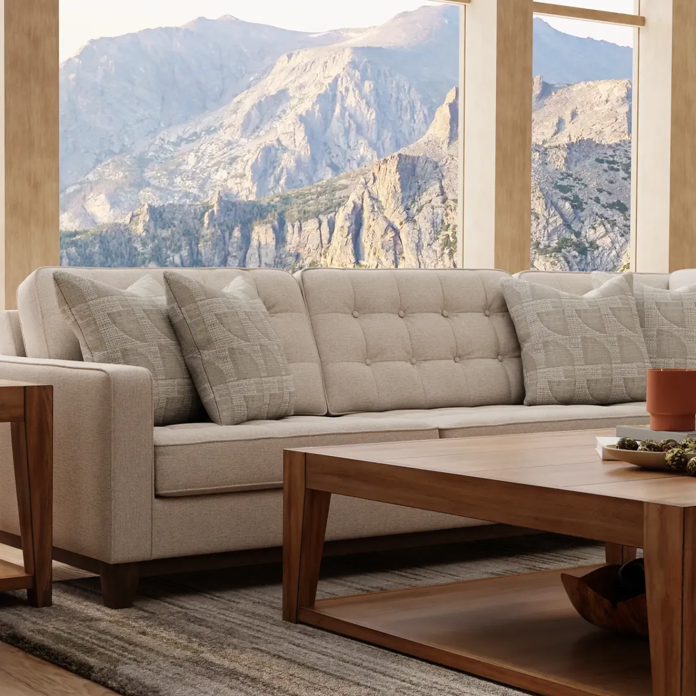 Best Calvin 2pc Sectional with RAF Chaise Sectionals