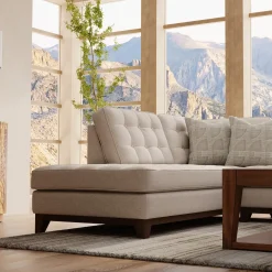 Calvin Sectional Beige 2pc Sectional with LAF Chaise Living Room Sets|Sectionals