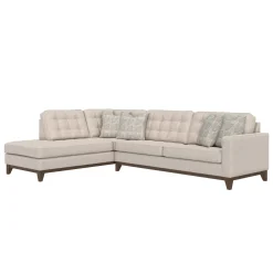 Calvin Sectional Beige 2pc Sectional with LAF Chaise Living Room Sets|Sectionals