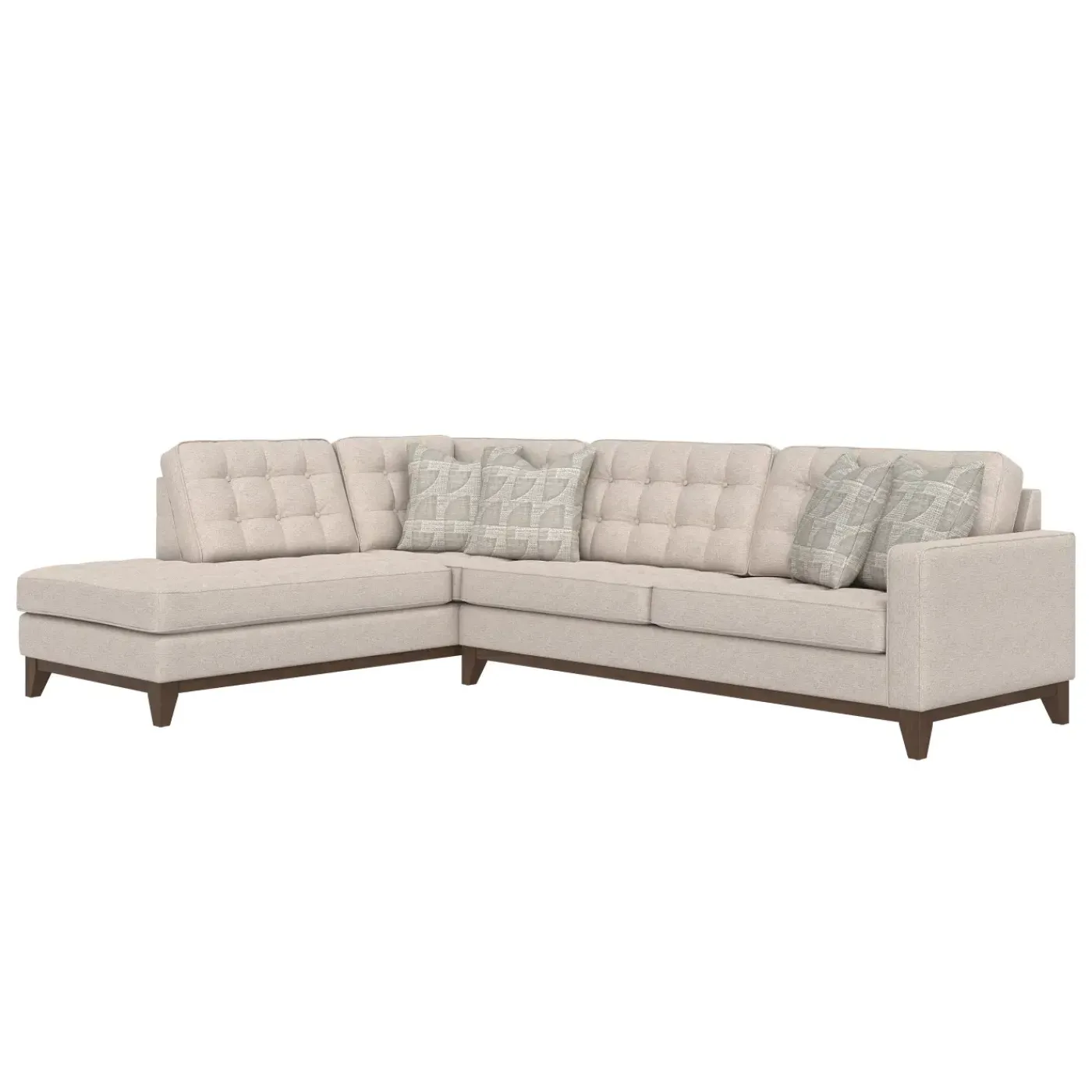 Calvin Sectional Beige 2pc Sectional with LAF Chaise Living Room Sets|Sectionals