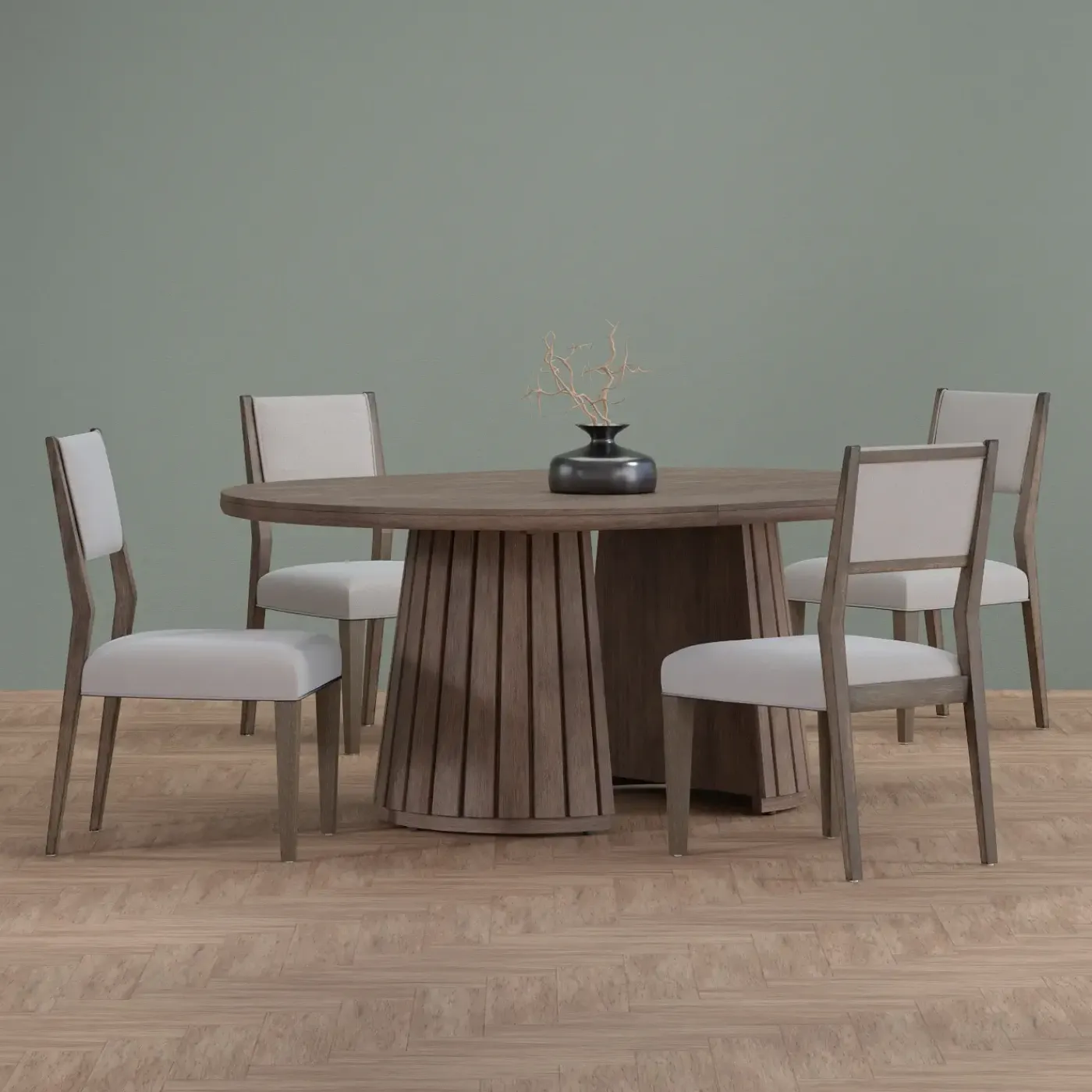Online Carnaby Extendable Round Table & 4 Side Chairs Dining Room Sets