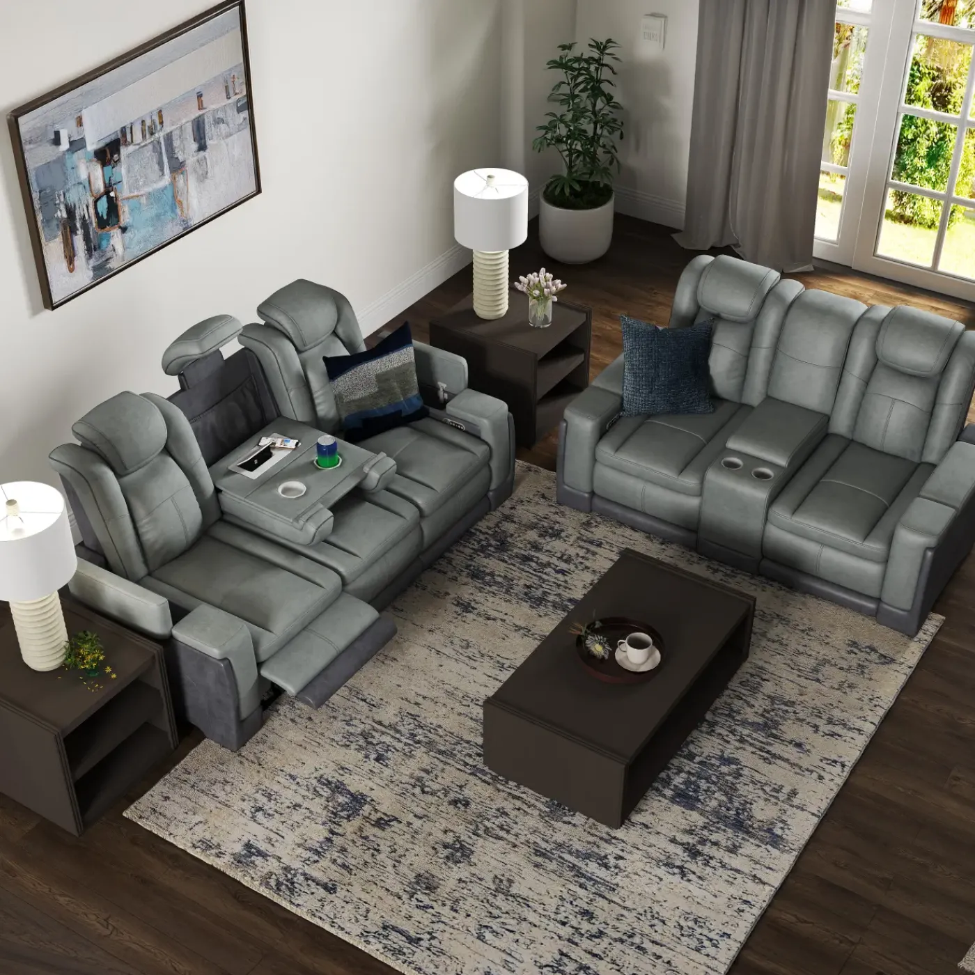 Discount Cinema-New! Buy the Power Reclining Sofa, Get the Power Reclining Loveseat Free Living Room Sets