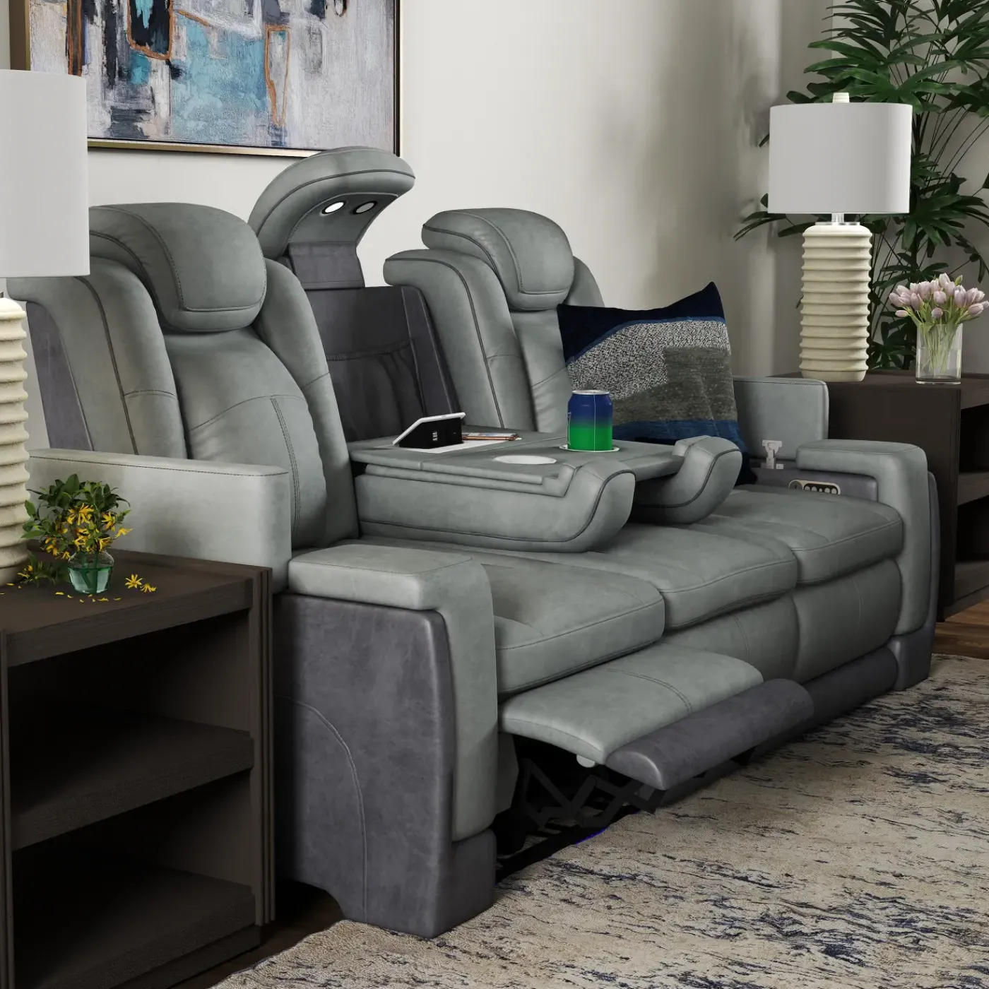 Discount Cinema-New! Buy the Power Reclining Sofa, Get the Power Reclining Loveseat Free Living Room Sets