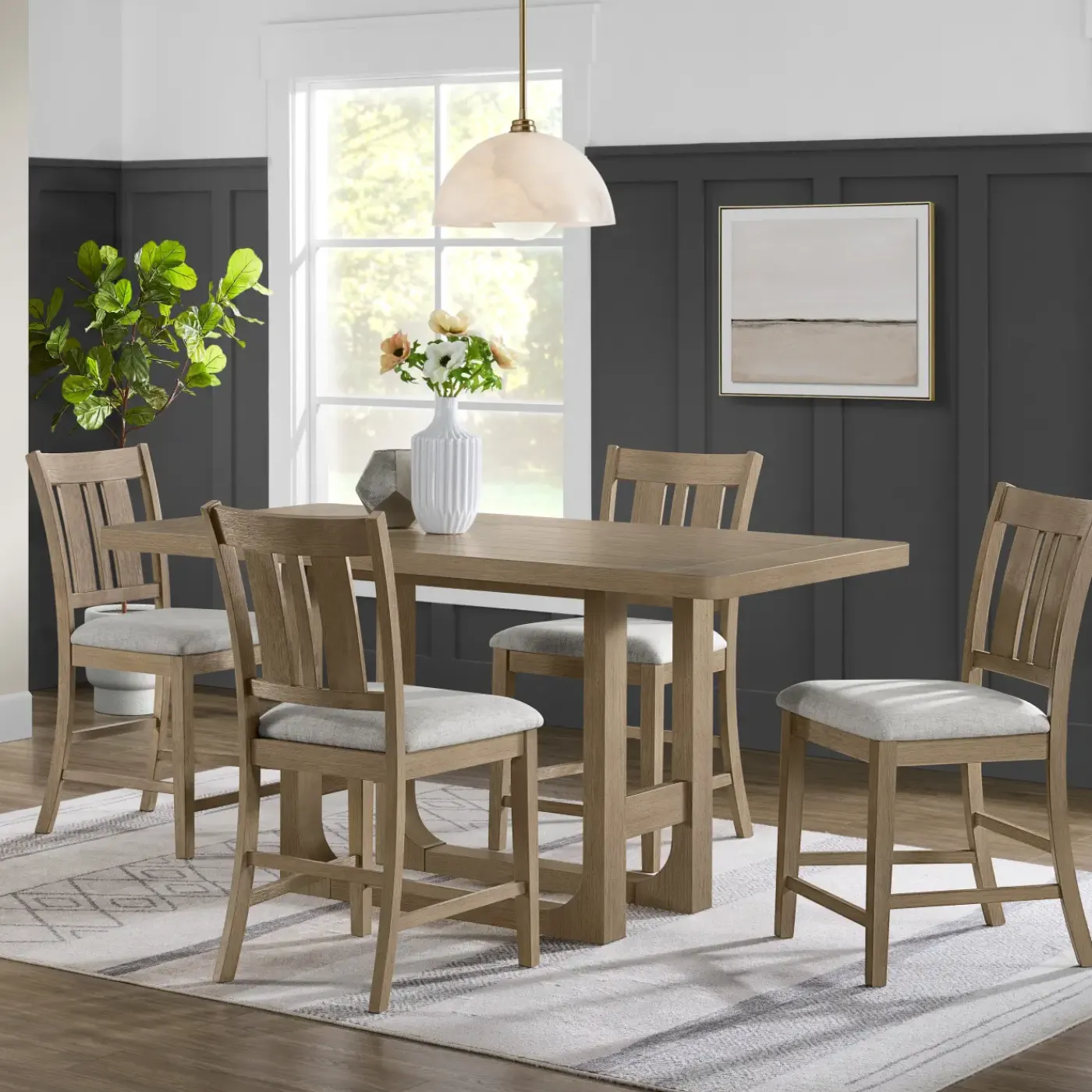 Outlet Clemson 5pc Counter Set: Counter Table & 4 Stools Dining Room Sets