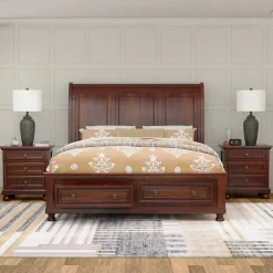 Hot Cortland Cherry Bed Queen Beds|Beds & Headboards