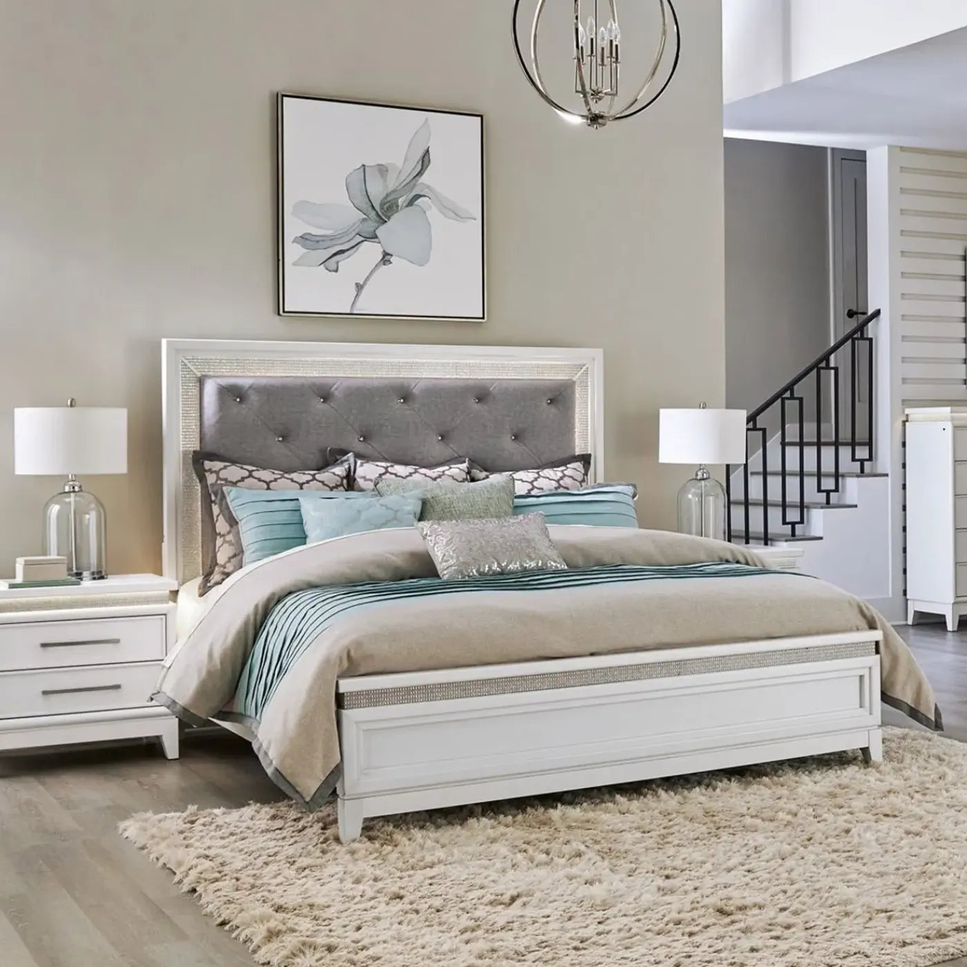 Sale Danica California King Bed with Lights King Beds