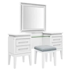 Danica 3pc Vanity, Mirror & Stool Vanities