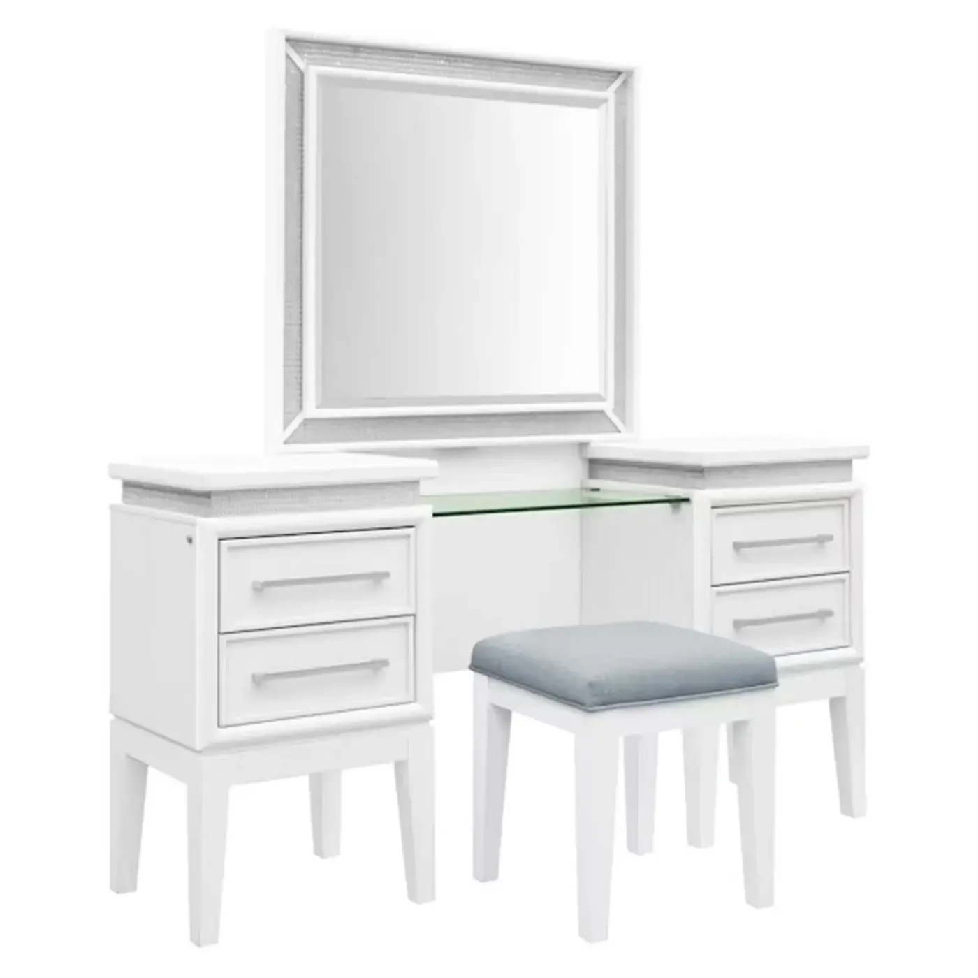 Danica 3pc Vanity, Mirror & Stool Vanities