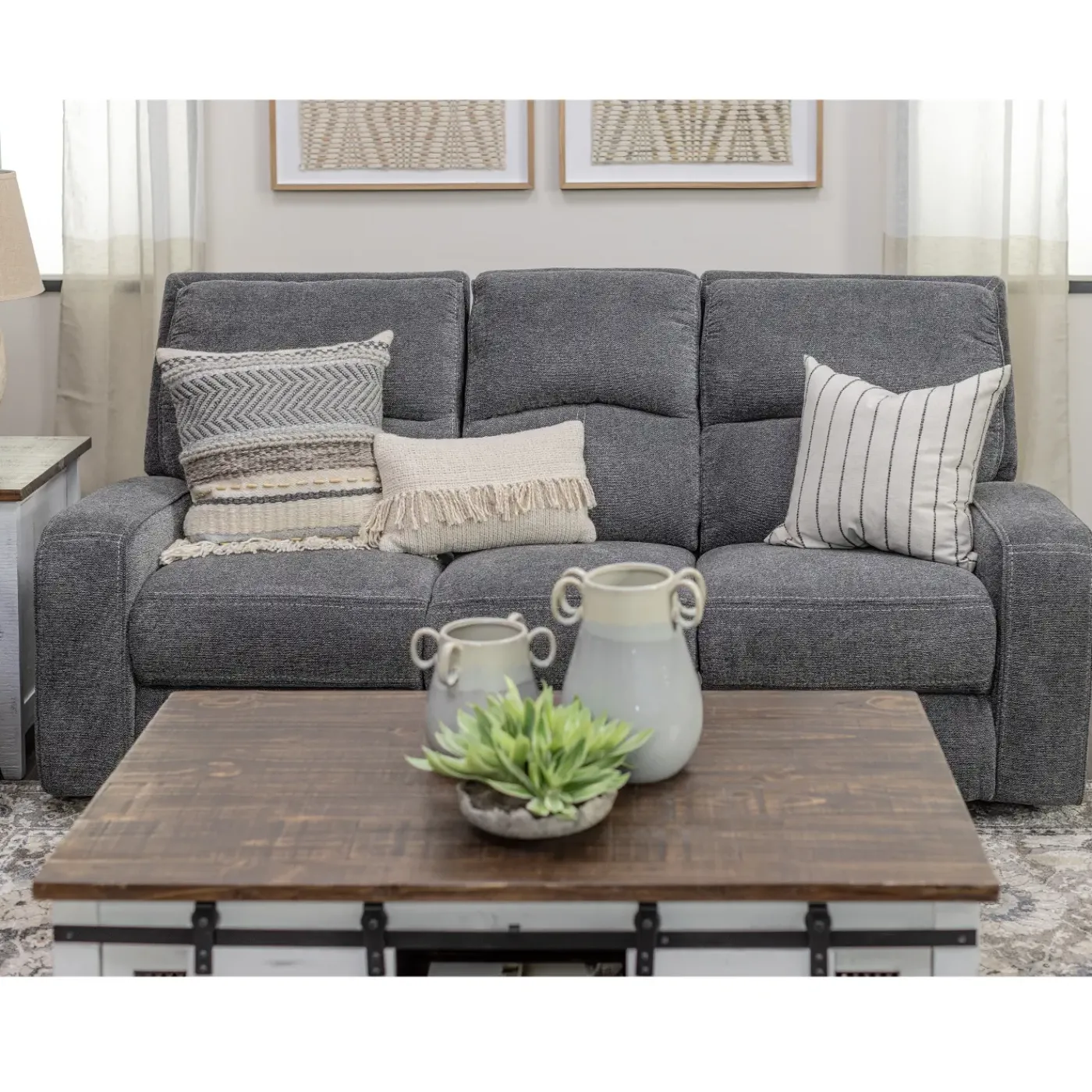 Clearance Dawson Reclining Living Room Gray Living Room Sets|Reclining Furniture