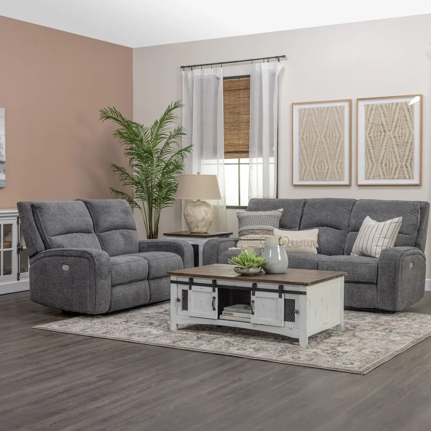 Clearance Dawson Reclining Living Room Gray Living Room Sets|Reclining Furniture