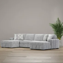 Best Dreamscape 3pc Double Storage Chaise Sleeper Sectional Living Room Sets|Sectionals