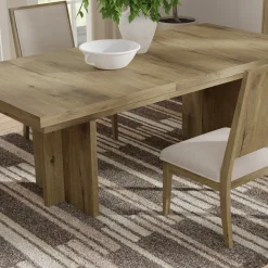 Outlet Durian Extendable Trestle Dining Table & 4 Side Chairs Dining Room Sets
