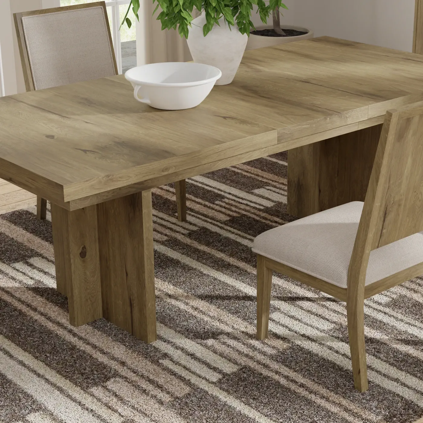 Outlet Durian Extendable Trestle Dining Table & 4 Side Chairs Dining Room Sets
