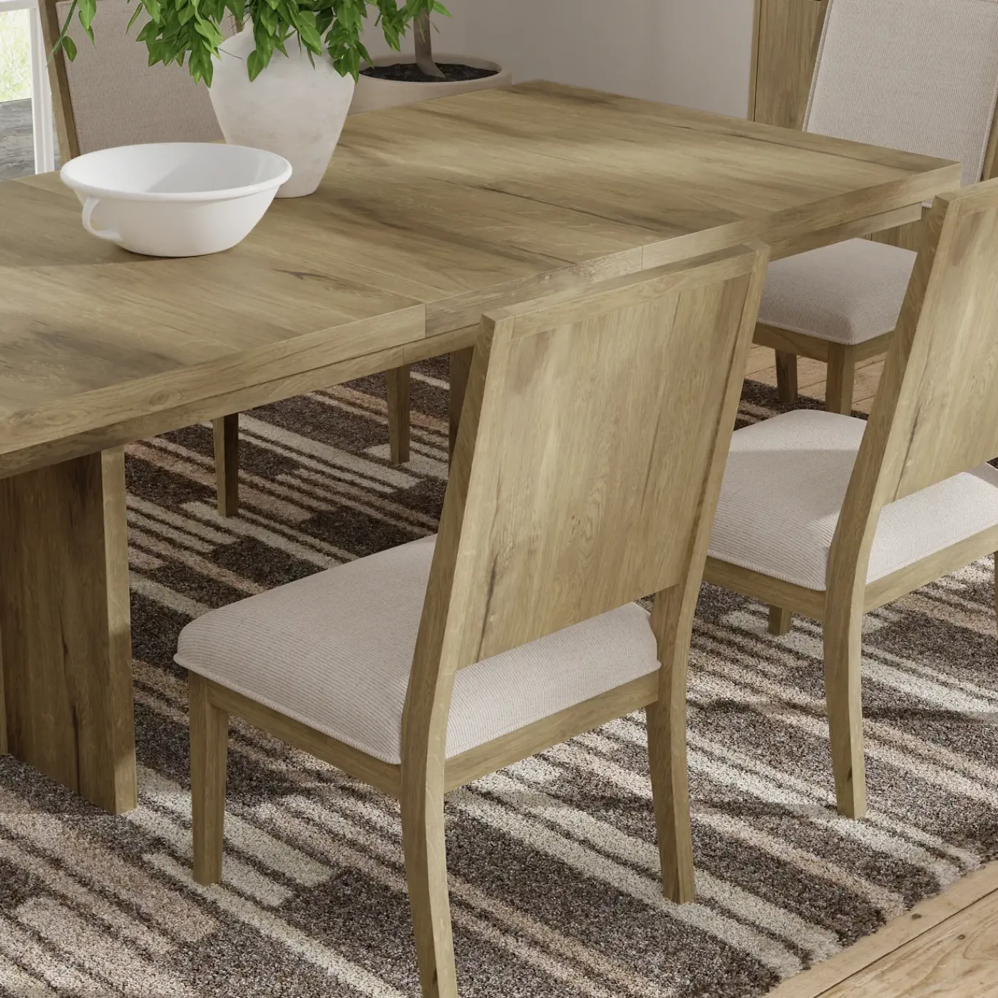 Durian Extendable Trestle Dining Table & 6 Side Chairs Dining Room Sets