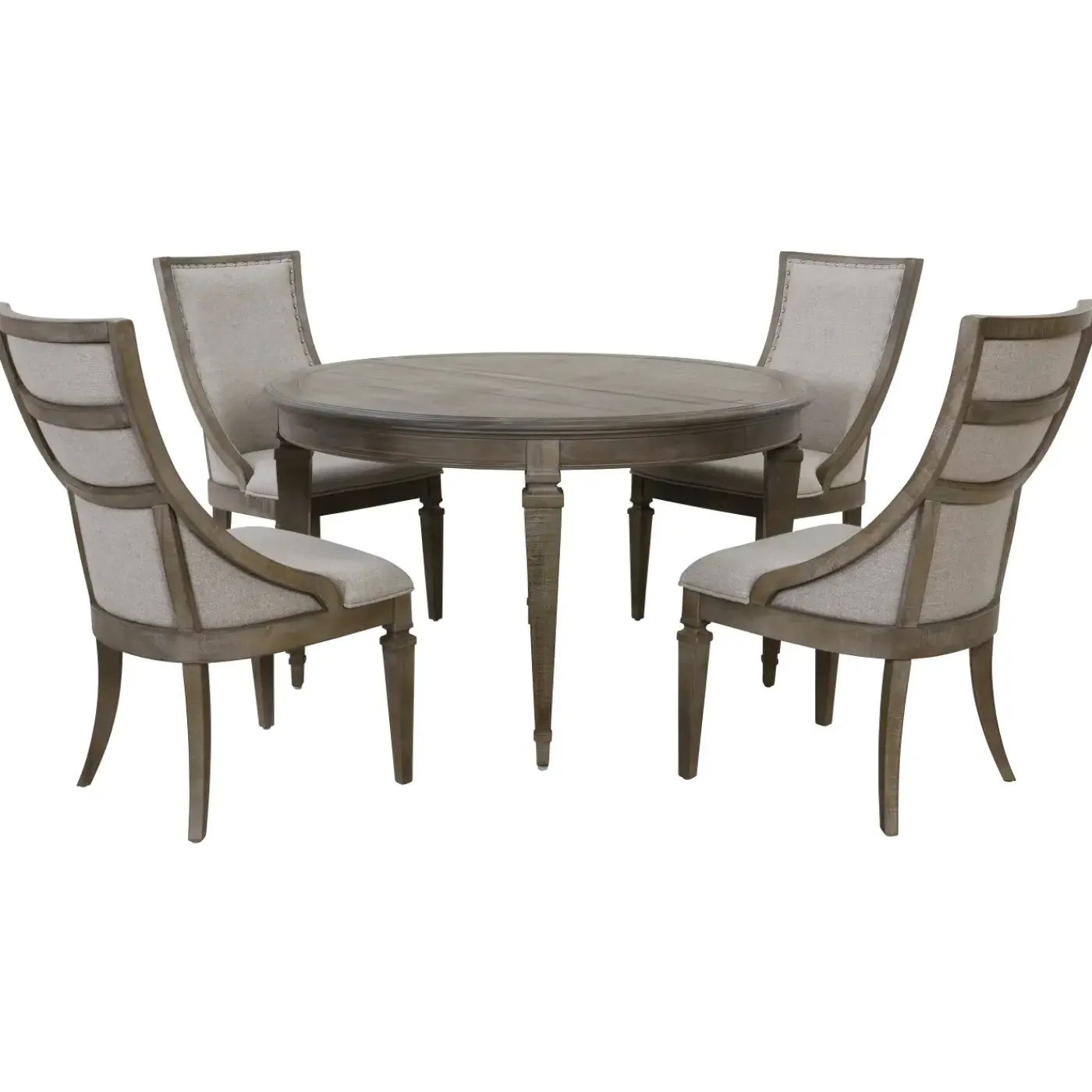 Discount East Bay Extendable Round Table & 4 Arm Chairs Dining Room Sets