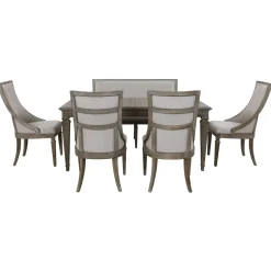 Discount East Bay Extendable Table, 4 Arm Chairs & Bench With Back Dining Room Sets