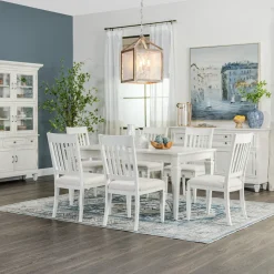 Discount East Bay 5pc Dining Set: Extendable Table & 6 Side Chairs Dining Room Sets