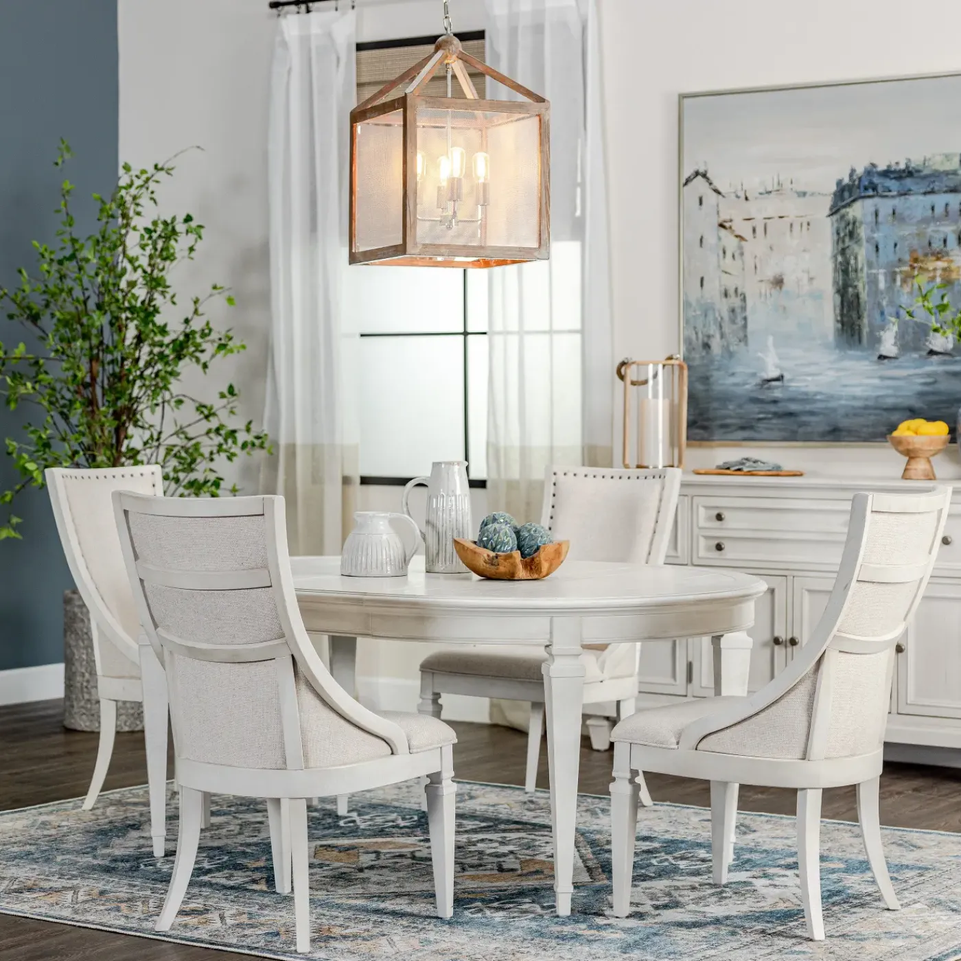 Clearance East Bay 5pc Extendable Dining Set: Table & 4 Arm Chairs Dining Room Sets