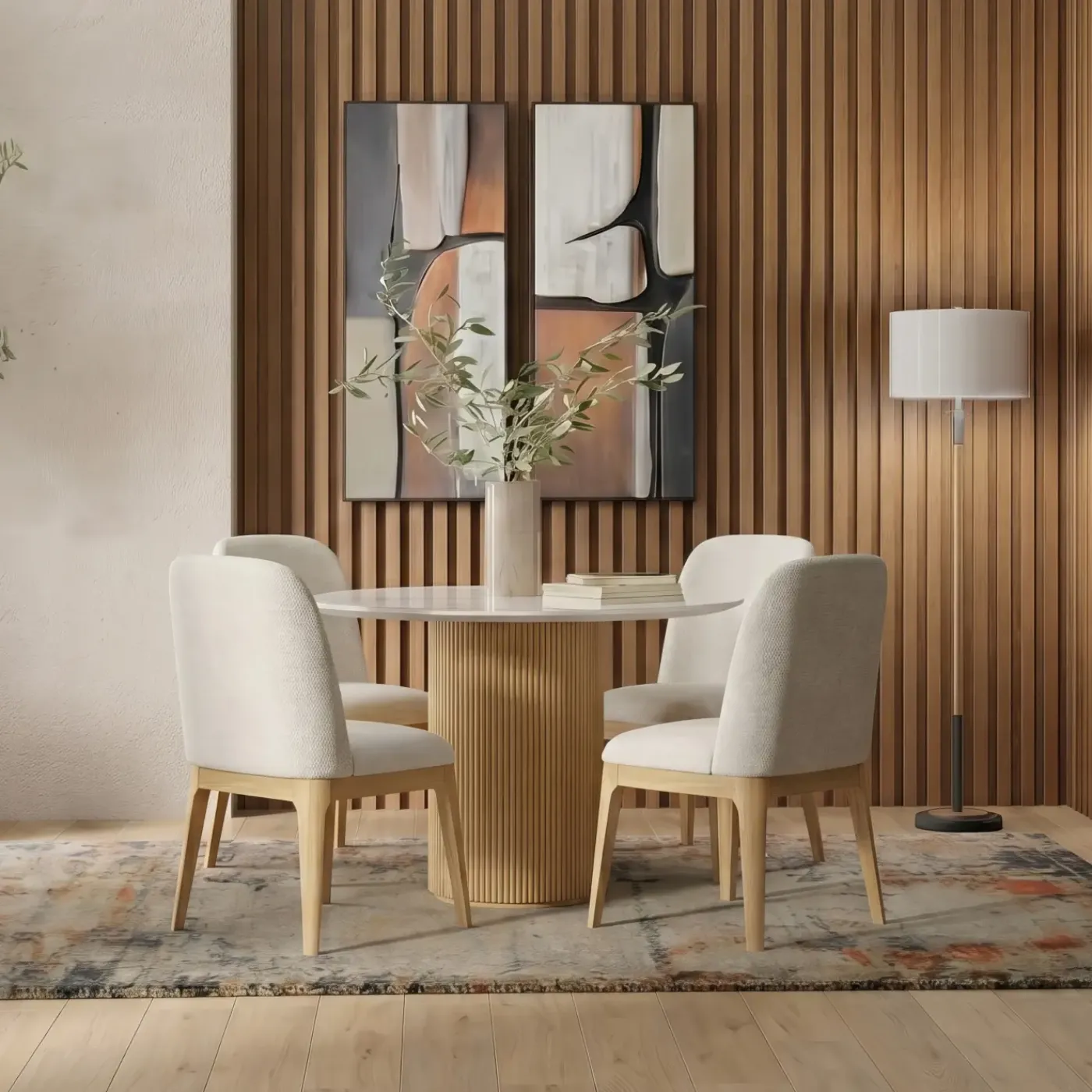 Hot Eden 5pc Dining Set: Round Table & 4 Side Chairs Dining Room Sets