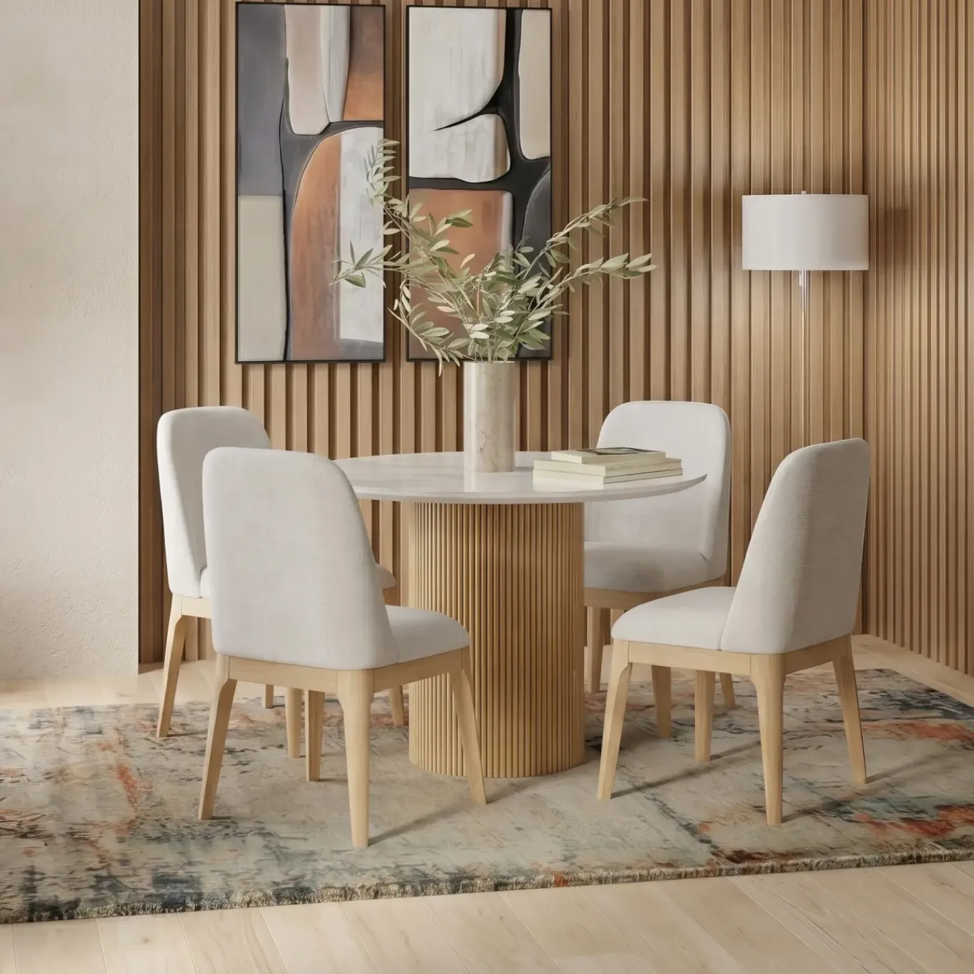 Hot Eden 5pc Dining Set: Round Table & 4 Side Chairs Dining Room Sets